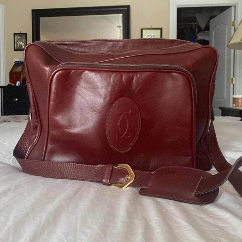 CARTIER luggage carry-on with strap. Vintage.